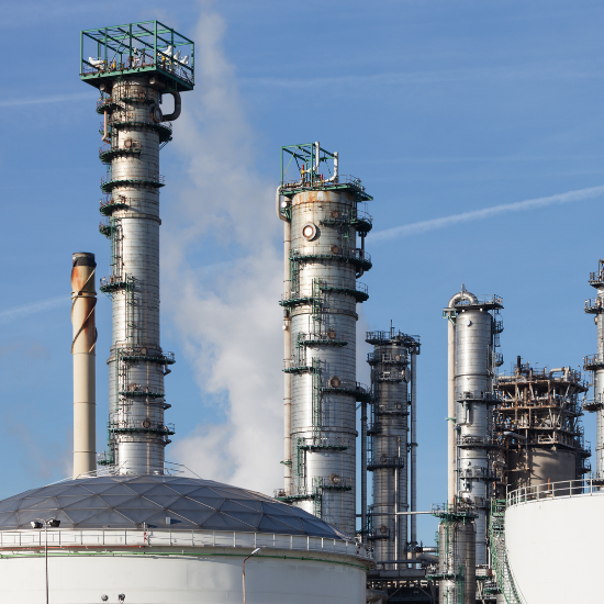 A chemical plant, protected by Superior Protection Services, a company providing security services for companies in the chemical and petrochemical industry.
