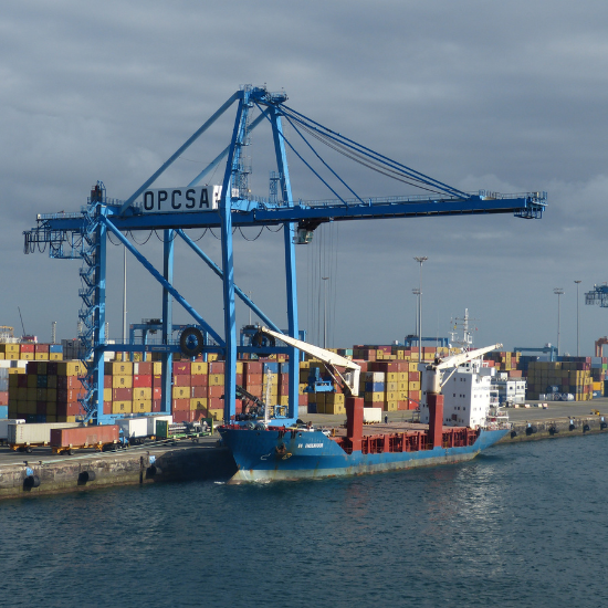 A secure port with Superior Protection Services ensuring safety for a company in the maritime and ports industry.